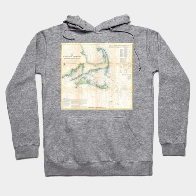 Vintage Map of Cape Cod (1857) Hoodie by Bravuramedia